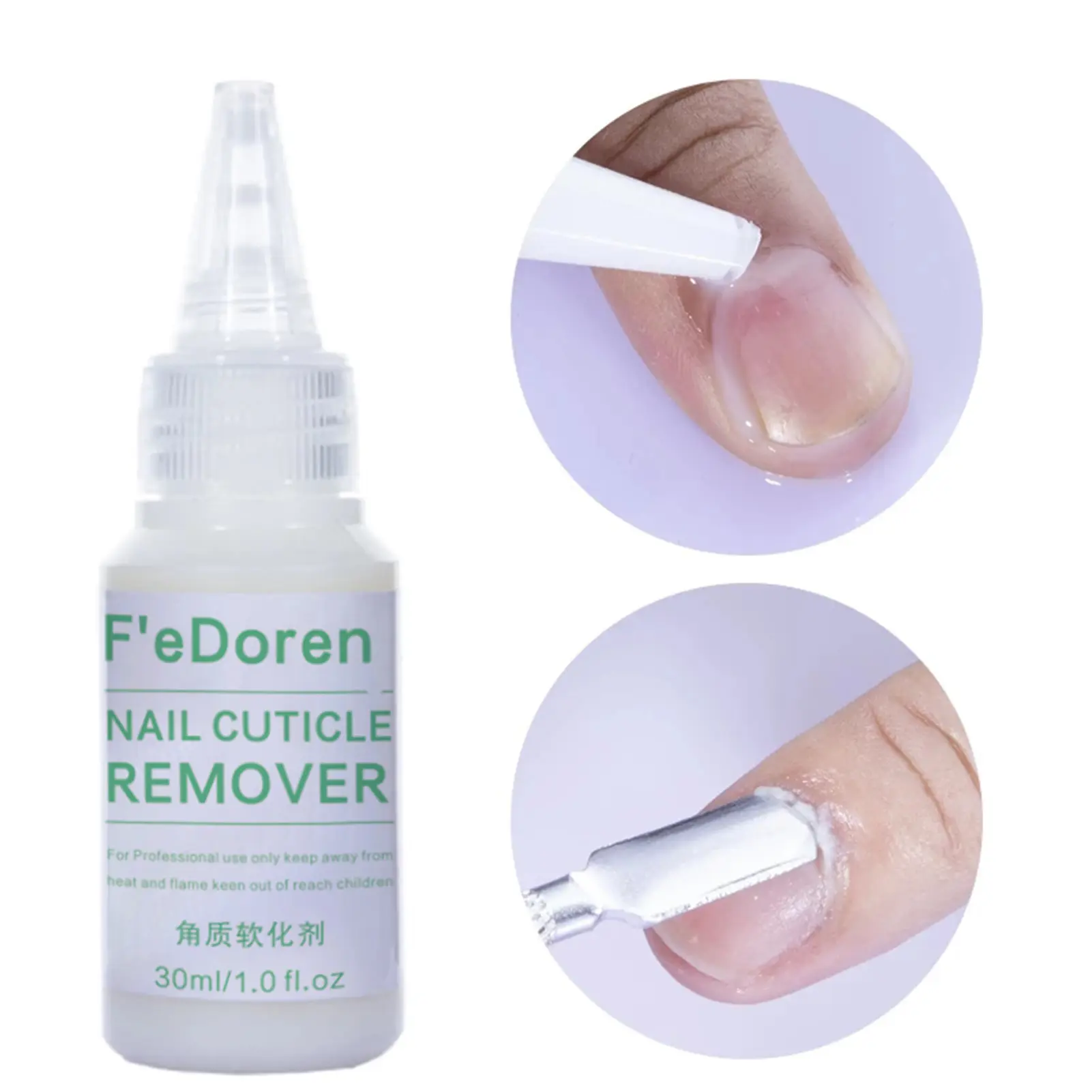 Leiing-30ml Nail Cuticle Remover Safe Ingredients Allergy Free Fast-acting Formula Eco-friendly Multipurpose Exfoliate Skin Care Cruelty-Free Formula Nail Liquid Exfoliator Nail Supplies
