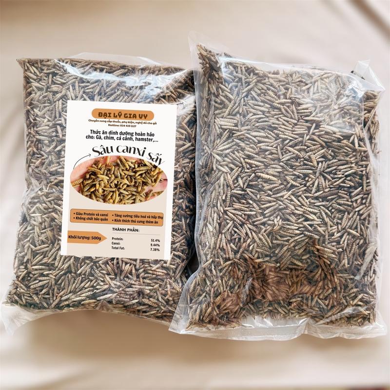 G.I.Á.T.Ố.T 1kg Sâu canxi sấy phồng Hàng Loại 1 mùi thơm - cung cấp đạm chất khoáng cho gà chim cá hamster,...