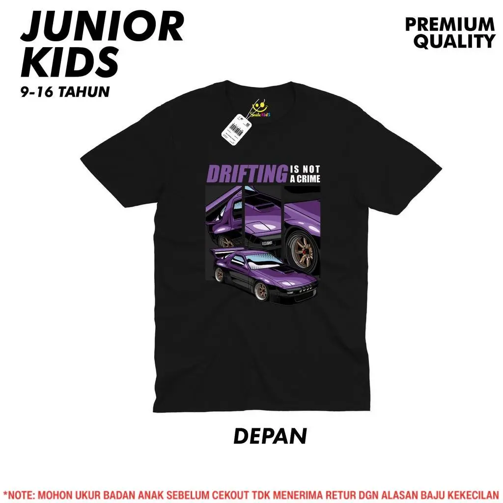 Kaos Junior Remaja Usia Tanggung 11-15 Tahun Branded MOBIL RACING SPORTS CAR Katun Distro Pakaian Anak Cowok Laki Laki Perempuan Anime Jepang Kartun Street Style Baju Fashion Unisex