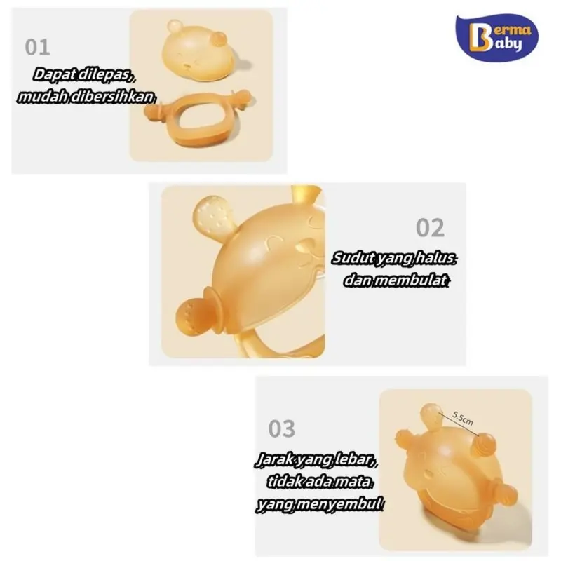Berma Baby Teether Bayi / Food Grade Silicon Bayi Teether Gloves / Teether Bayi Gelang Teether BPA Free 3