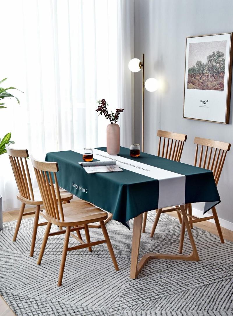 Product Introduction of INS Tablecloth Fabric Cotton and Linen Fresh Nordic Style Net Red Girl Heart Coffee Table Desk Pad Oval Tablecloth 5