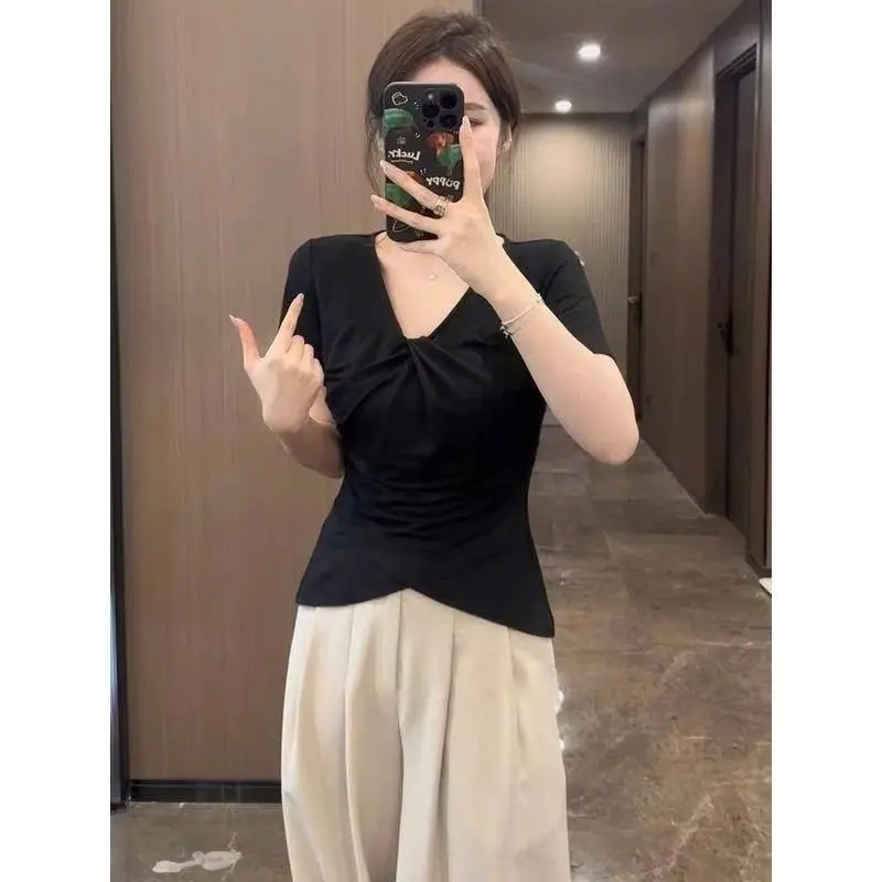 A126 Áo Thun Kiểu Vạt Chéo Xếp Ly Eo Bigsize