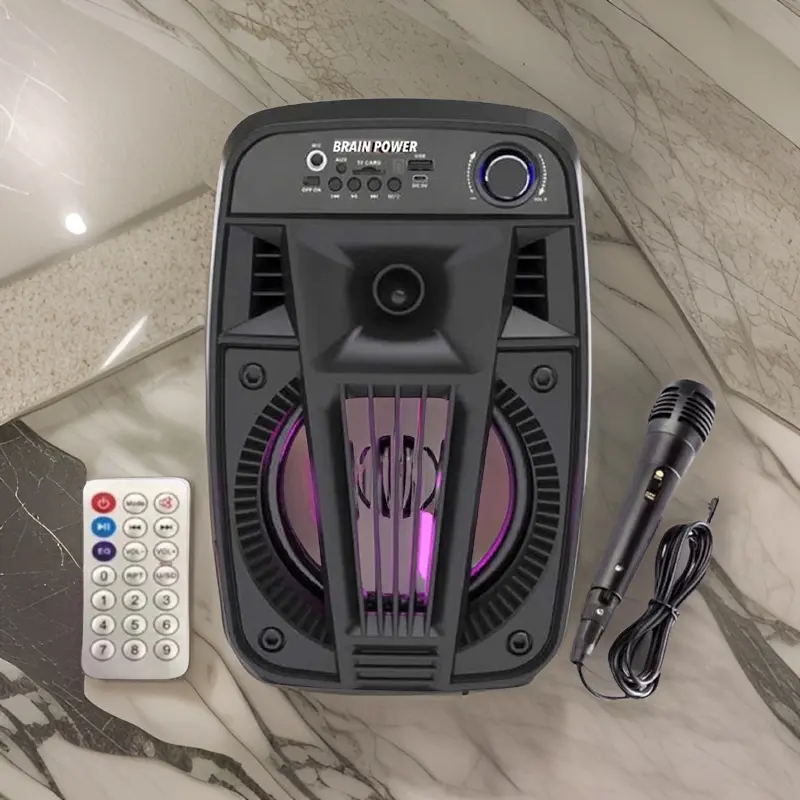 MKC KIMISO-6107 SPEAKER BLUETOOTH KARAOKE 6.5 INCH SPEAKER BLUETOOTH PORTABEL ZQS-6107 GRATIS MIC DAN REMOT SALON AKTIF KARAOKE SUARA BAGUS Hitam 3