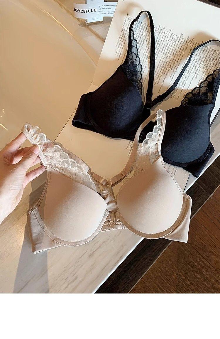 Product Introduction of Button-Forward Sexy Lace Bra With Beautiful Back Underwear Women'S Push-Up Anti-Sag Comfortable Soft Underwire Bra 7