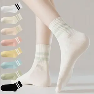 JOIN Kaos Kaki Wanita Retro Japanese Style Socks / Kaos Kaki Pendek Pria Wanita Motif Garis  / Kaos Kaki Summer Fun Women Socks / Kaos Kaki Pendek Mata Kaki /  Kaos Kaki Wanita Japanese Retro Autumn Solid Women Socks PK-170