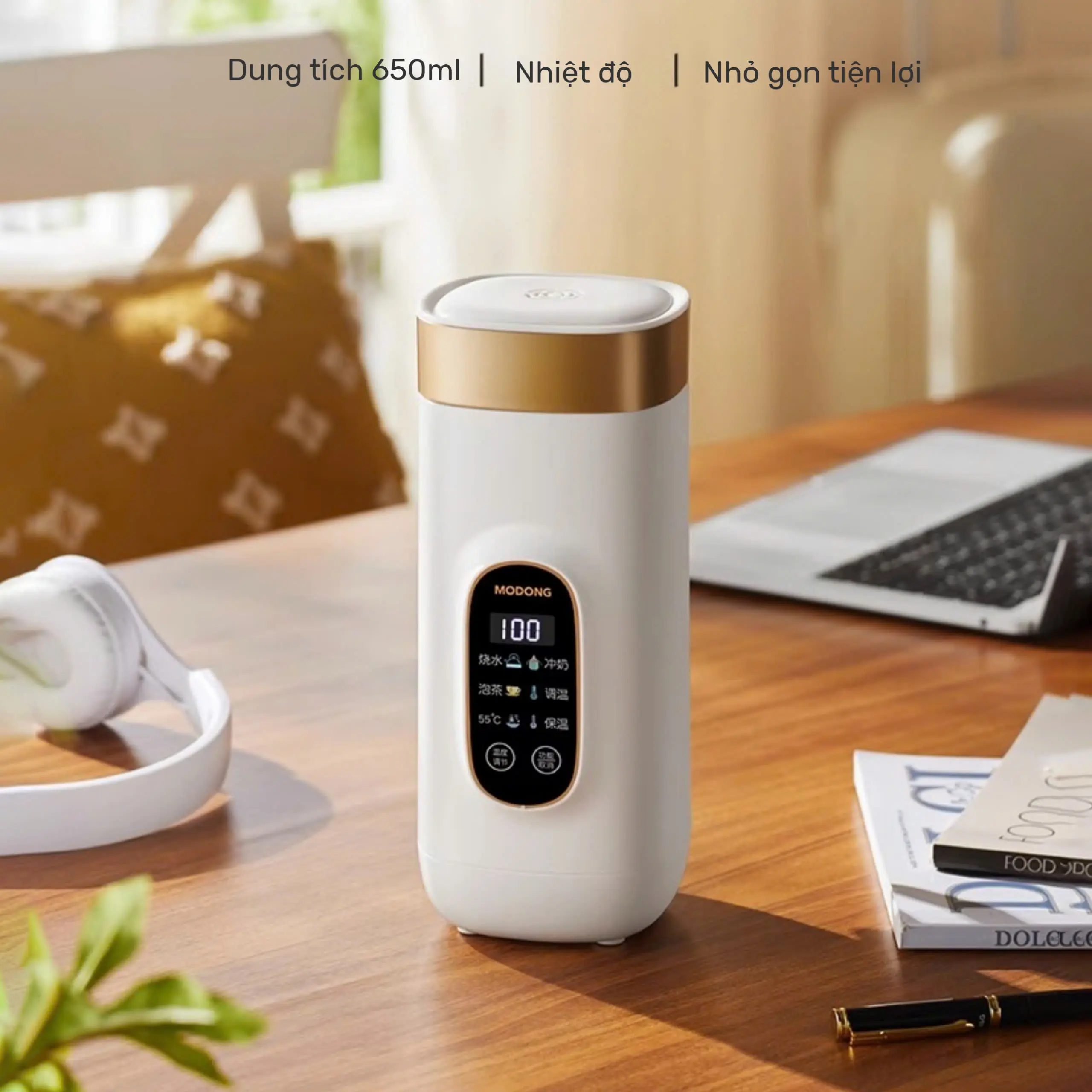 Bình Nước Nóng Điện 650ml, ấm đun nước mini 6 trong 1, làm nóng nhanh, điều chỉnh nhiệt dộ máy đun nước  cầm tay á mieu