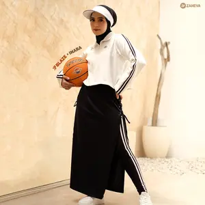 ZANEVA - Blaze Outer Crop Stelan Olahraga Premium (Bisa 1 Set / Atasan Saja) Baju Celana Muslim Sporty Wanita Panjang