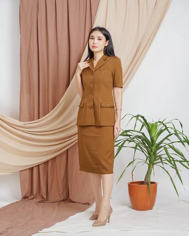 Seragam Pemda Aceh lengan pendek ASN jas Guru Pemda Aceh Kantong Dada Rok Pendek Kode 6605 2