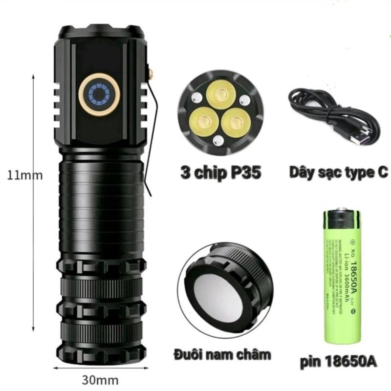 Đèn pin mini siêu sáng s400, nhỏ gọn, cài mũ, hút nam châm, tiện lợi khi mang theo.