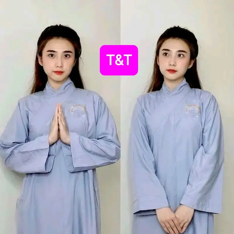 ĐỒ LAM ĐI CHÙA - ÁO TRÀNG PHẬT TỬ TRUYỀN THỐNG VẢI KATE LOẠI 1 Nữ Dress 0