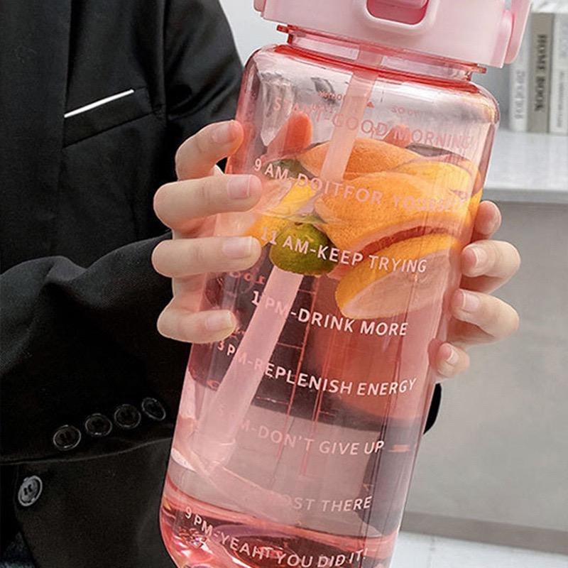 Drinking Water Bottle with Lid, 1 Count Sporty Design Hydration Sports Outdoor Camping Travel, Tumbler Cup, Water Bottles 3