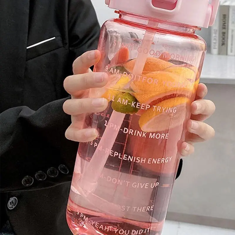 Drinking Water Bottle with Lid, 1 Count Sporty Design Hydration Sports Outdoor Camping Travel, Tumbler Cup, Water Bottles 3