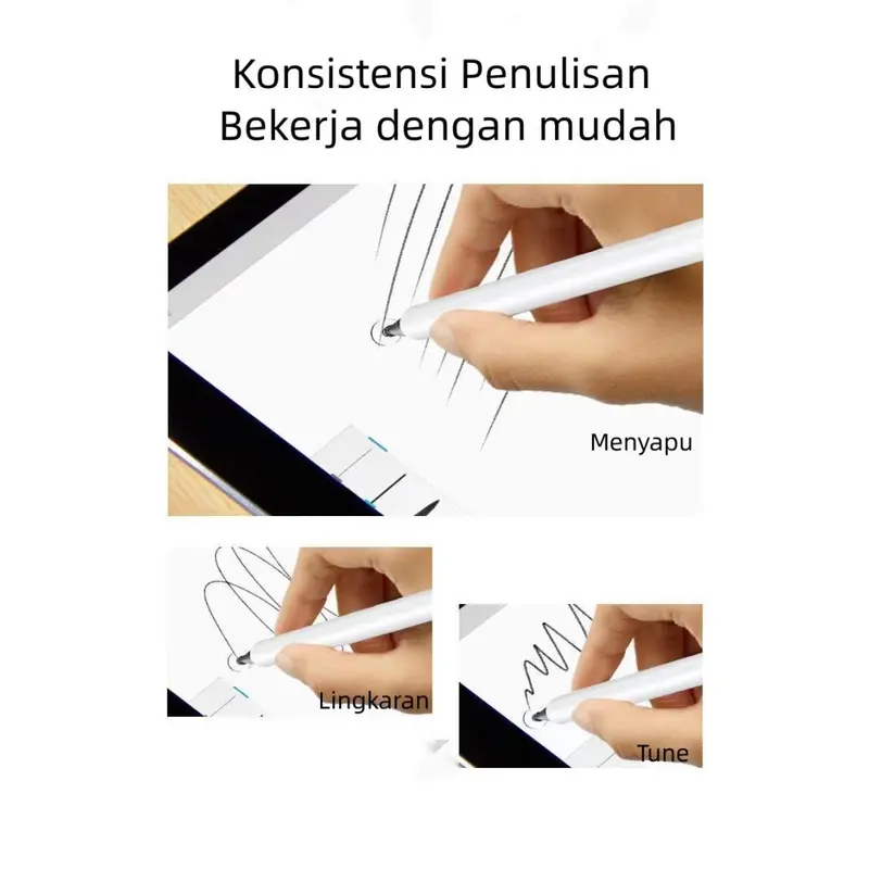 Stylus 2 in 1 Stylus dan Pen Plastik Putih Drawing 1