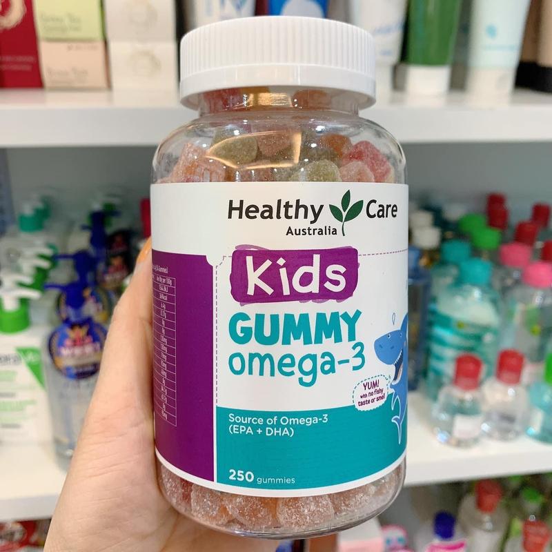 Kẹo dẻo Healthy Care Kids Gummy Omega-3 tăng thị lực phát triển trí não 250 viên Úc 1