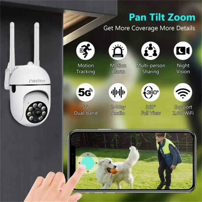 1080P Full HD WiFi IP Camera, Night Vision Camera with 8GB Memory Card, Motion-Detection Remote Monitoring Camera, Home Security Camera 5