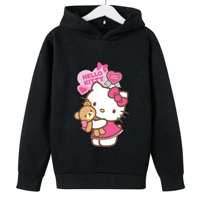 Product Introduction of New Hello Kitty Kawaii Kids Fashion Boys Clothing Autumn Baby Girls Clothes Cat Suit Children Hoodies Toddler Casual Tracksuits 6
