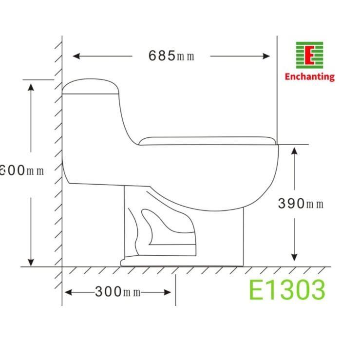Toilet / Kloset Duduk Keramik Hitam Europe Enchanting E1303 Black 3