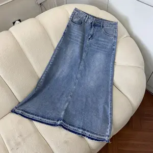 Rok Jeans Span Premium BKK Panjang Wanita