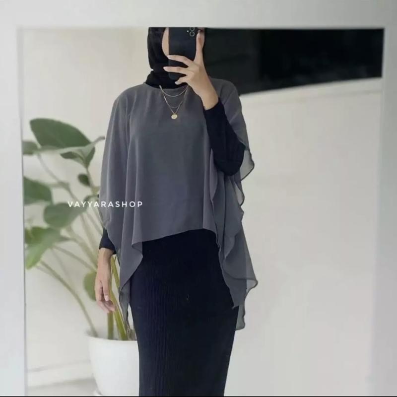 BAJU ATASAN WANITA OUTER POLOS BAHAN CERUTY BABYDOLL TERBATU 2022 Muslim Cardigan Oversize Kaos Panjang Kardigan Twill Weave Modest 2