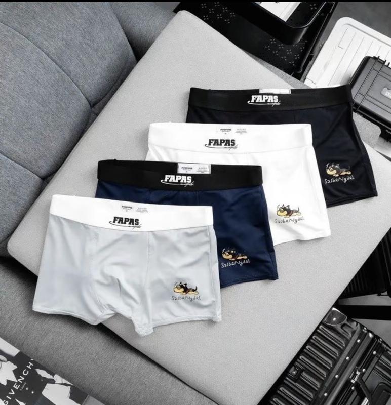 Combo 4 Quần Sịp Nam Boxer quần xì đùi nam Fa.pas in hình cún vải thun lạnh co dãn mềm mịn mát , đồ lót cao cấp dành cho nam Quần Boxer Menswear Tre