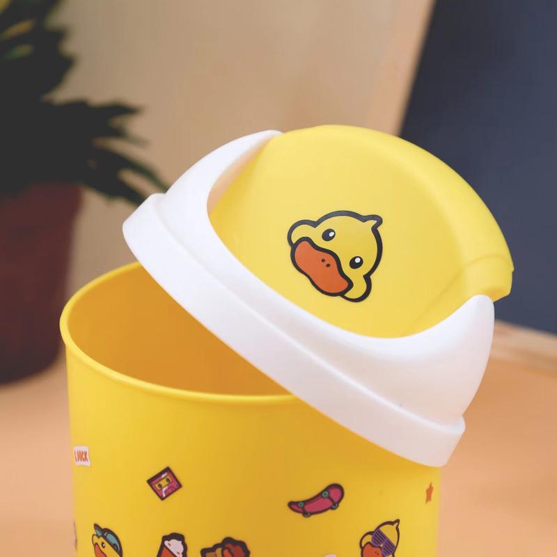 Thùng Rác Mini Cá Nhân 1.5 Lít Tiện Lợi Để Bàn Học Bàn Làm Việc Văn Phòng Dán Sticker Thương Hiệu G.Duck Kids 3