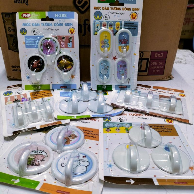 Vĩ 3 Móc Dán Tường Đóng Đinh Chịu Lực 6 kg PHP - Siêu Dính Siêu Bền Tiên Lợi