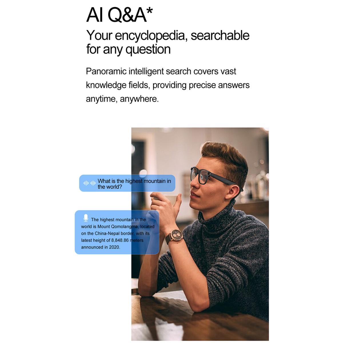 AI Smart Camera Glasses 2000W Camera Bluetooth Call WIFI Transfer 1080P Full HD Video Recording Shooting Video Smart Eyeglasses - Image 3