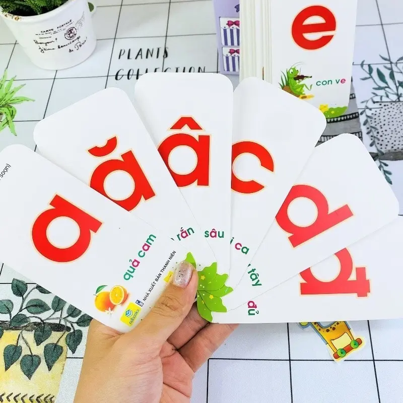 Thẻ học chữ cái và số đếm, bộ 40 thẻ học dạy chữ và số thông minh cho bé 5