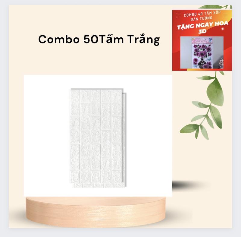 Product Introduction of Combo 50 tấm xốp dán tường đủ màu kt 70x40 ( Tặng hoa ) 12