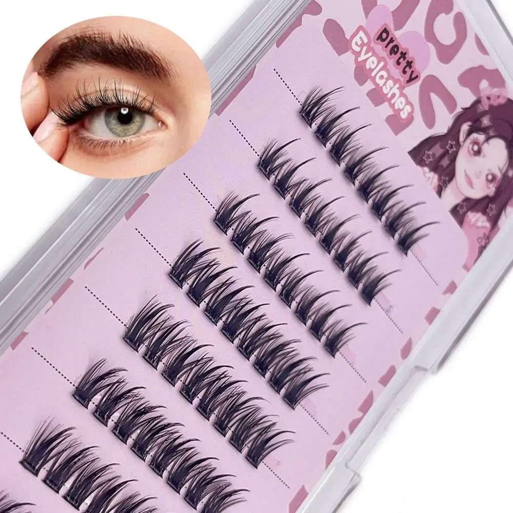 DIY Lash Extension Self Adhesive Self Adhesive Eyelashes No Glue Needed Natural Wispy Self Adhesive Lash Clusters Reusable Clusters Press On Lashes for Beginners