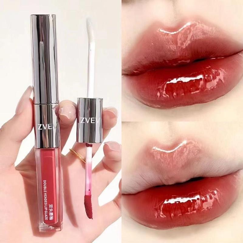 Son Môi Hai Đầu Son Kem Lì Son Môi Tráng Men 2 Trong 1 Dưỡng Ẩm Son Bóng Tráng Gương Lâu Trôi Dưỡng Ẩm Bùn Môi Căng Mọng Son Kem Băng Trong Suốt Trang Điểm Môi Thanh Toán Khi Nhận Hàng