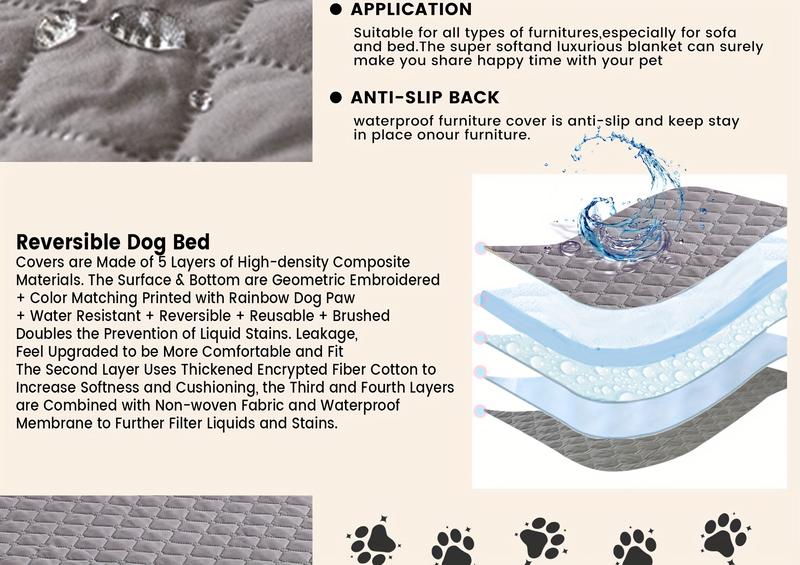 Product Introduction of Anti Leaking & Non-Slip Dog Bed Cover,Pet Blanket Sofa Pet Bed Mat,Mattress Protectors Car,Furniture Couch Cover for Cats Dogs 12