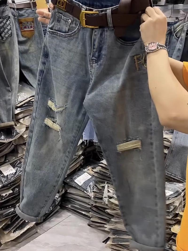 Product Introduction of nâu quần  bò  trắng  jean  nữ quần  jean  nữ  ngắn  lưng  thun quần  jean  ống  rộng  xếp  ly cargo  jeans quan  jean  nu quần  bò  giấy quần  bò  ánh  tím nessaabarrett  jeans quần  rin  rách  đùi  nữ high  rise  jeans  outfits 5