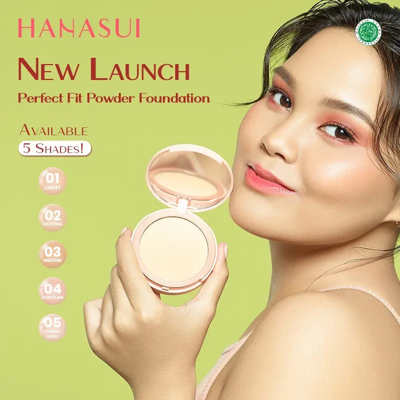 HANASUI Perfect Fit Powder Foundation | Bedak Padat Hanasui ORIGINAL | Wajah 2