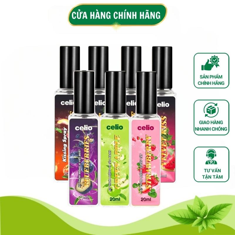 Xịt Thơm Miệng Celio 20ml Sịt Khử Mùi Hôi Mồm Hương Trái Cây Kissing Spray Bạc Hà Đào Việt Quất Dâu Tây Dưa Hấu Cà Phê Xịt Miệng