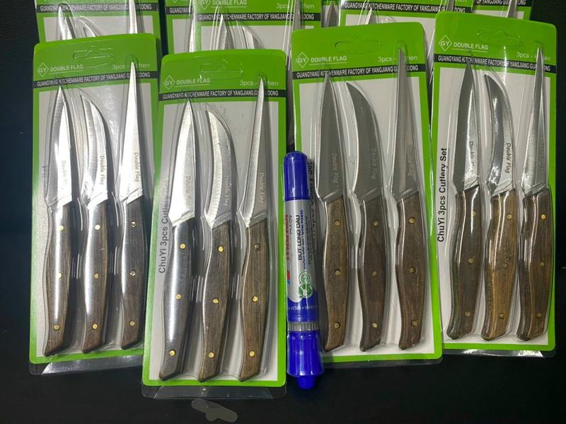 Bộ 3 Dao ghép cành cao cấp dạng gấp và thẳng lưỡi dày 2mm, ghép cành, gọt vết cắt thân cây