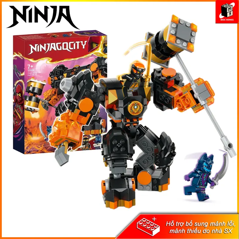[Tặng 1 mini] Đồ chơi lắp ráp ninja go giáp nguyên tố của Cole 11806 9206 Xếp Hình Bộ Lắp Ráp Tháo Lắp Toy robot mech ninjago  mech 0