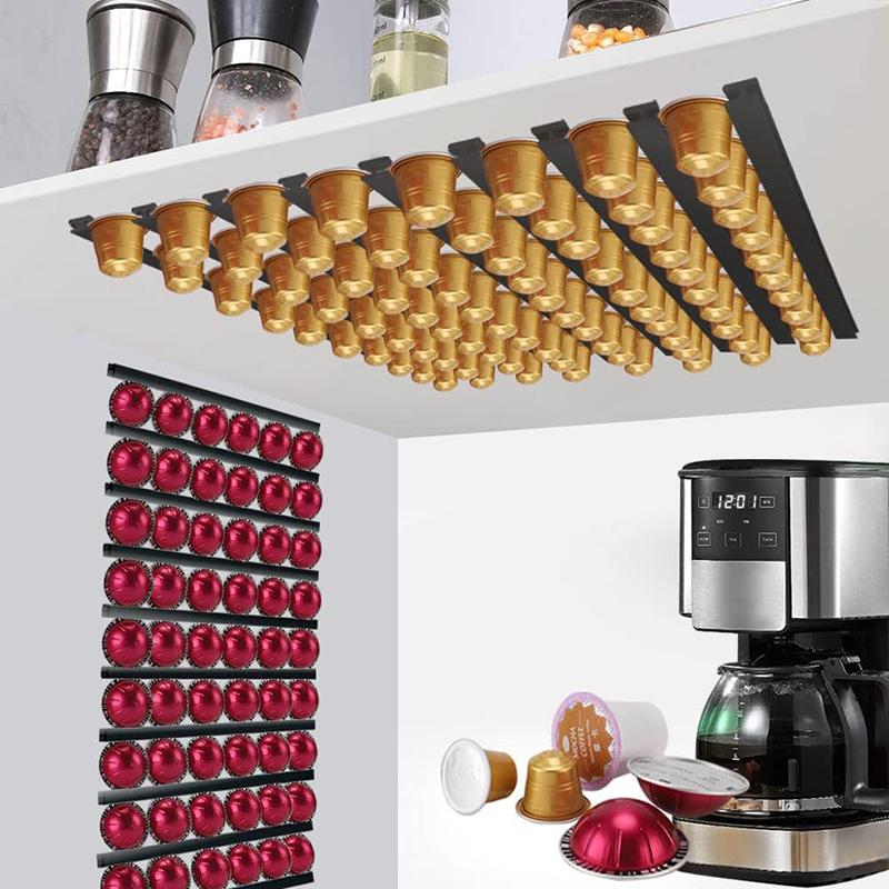 Product Introduction of Coffee Pod Capsule Holder 6 Pack Coffee Pod Counter Storage Strips Saving Space Compatible With K Cup Pods,Nespresso Pods 9