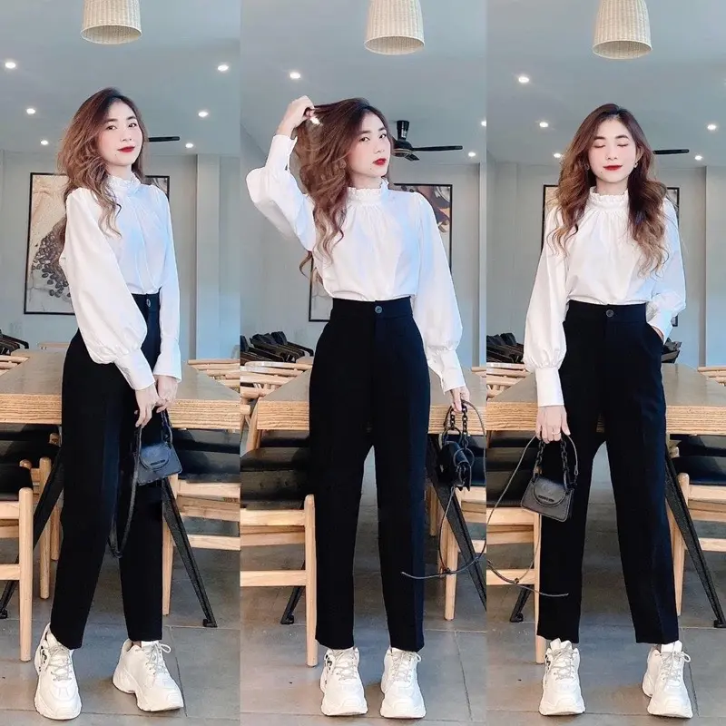 Quần tây công sở nữ, 1 khuy khoá trước, lưng cao, đi học đi làm đều xinh 4