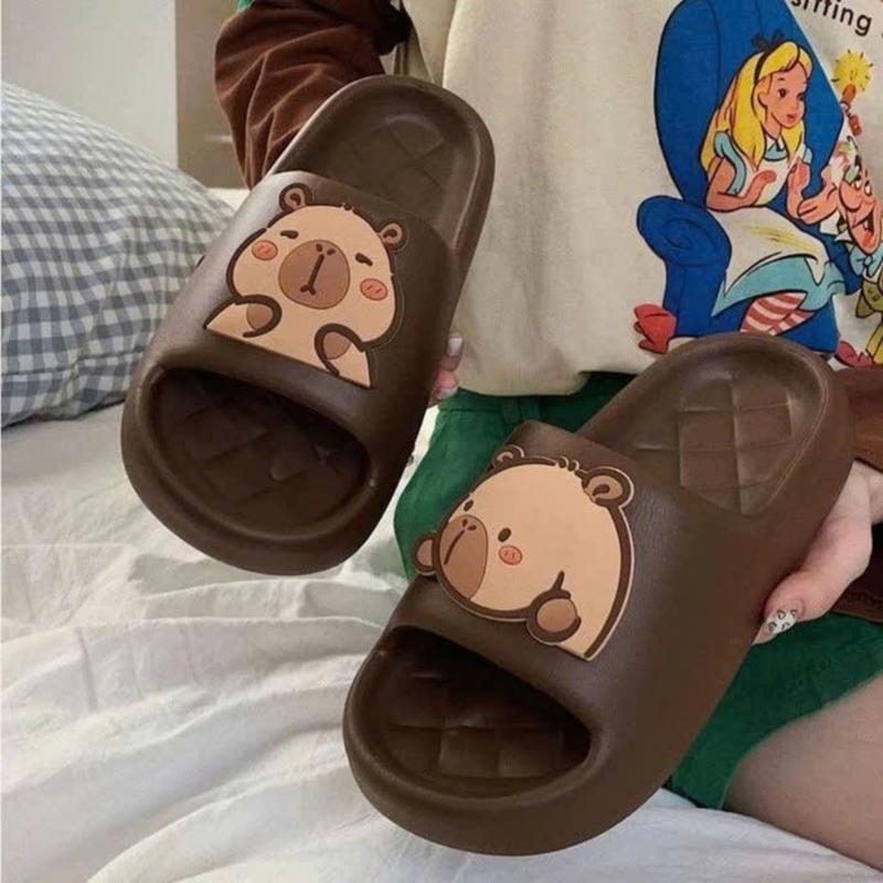 Dép bánh mì EVA đế cao 2cm gắn hình CapyBara, dép quai ngang siêu nhẹ gắn charm Kapi 5