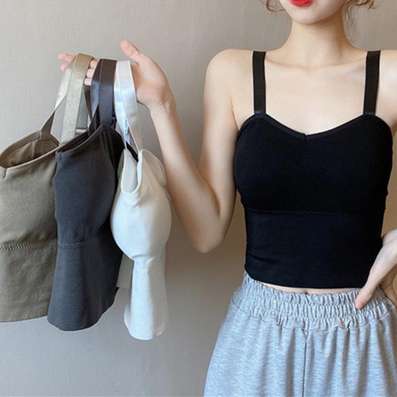 Áo Yếm Có Thể Điều Chỉnh Dây Đeo Vai Rộng, Có Đệm Ngực, Đồ Lót Nữ Áo Ngực, Thích Hợp Cho Phụ Nữ Và Trẻ Em Gái, Áo Cropped Xén, Áo Ba Lỗ, Trang Phục Nữ Women Top