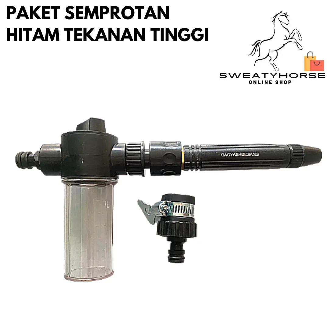 Paket Semprotan Tekanan Tinggi + Sambungan Universal dan Tempat Sabun Car Selang