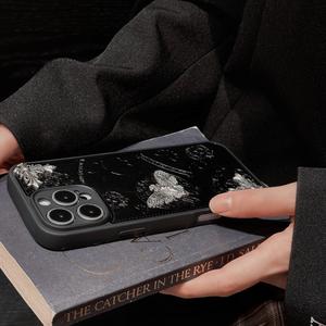 เคส iPhone, หนังอินเทรนด์นูนโลหะชุดหัวกะโหลกแมลง, เข้ากันได้กับ iPhone 16 Pro Max, 15 Pro เคสโทรศัพท์, 14 ปกเต็ม, หนังแท้เฉพาะระดับไฮเอนด์