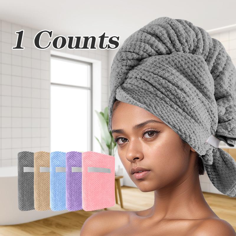 Large Hair Towel, 1 Count Soft & Skin Friendly Hair Drying Towel, Highly Absorbent Hair Towel for Bathroom, Bathroom Supplies 0