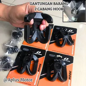 Cantolan Barang Motor 2 Cabang Hook Original OTRICA Universal Beat, Vario, NMAX, Aerox, MIO, Gantungan Motor Beban 15kg
