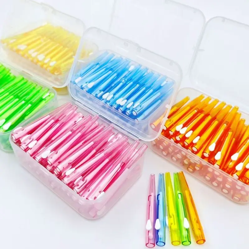 30Pcs 0.6-1.5mm Interdental Brushes, Push-Pull Dental Gap Cleaners for Teeth Care Nylon Bristles Available in Multiple Colors and Sizes
