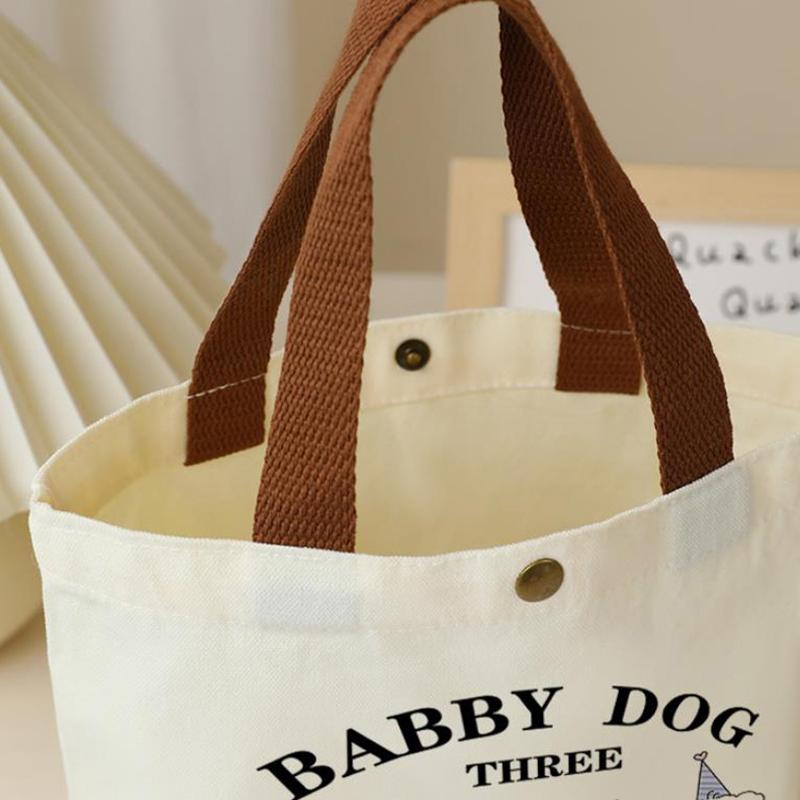 Product Introduction of Túi Xách Vải Bố In Họa Tiết Hoạt Hình, Túi Tote Ăn Trưa Nhân Viên Văn Phòng Mini, Túi Đựng Đồ 15