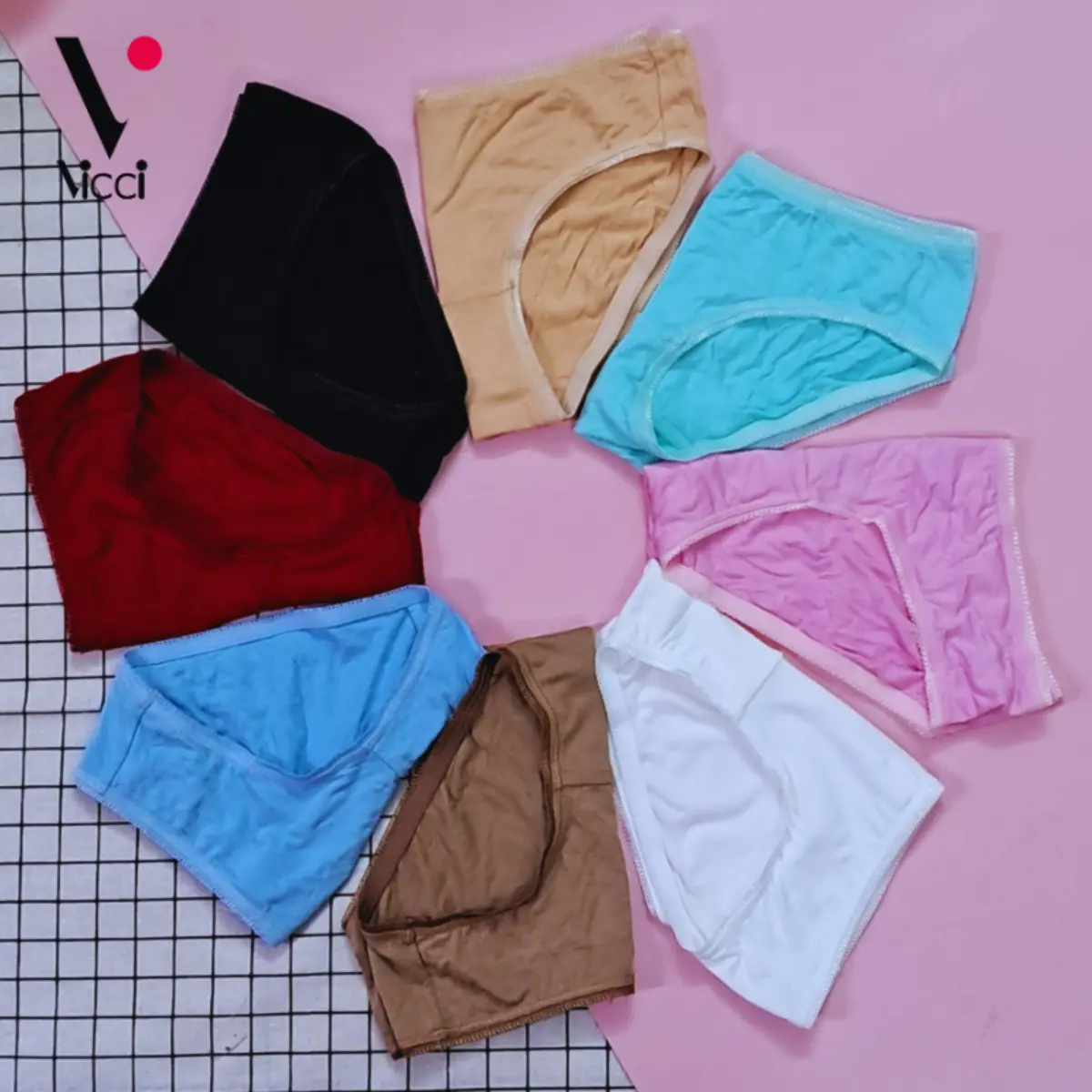 Lót Nữ Cotton Cạp Thấp Vicci QV.102 Mềm Mại, Êm Ái, Thấm Hút Mồ Hôi, Kháng Khuẩn Khử Mùi
