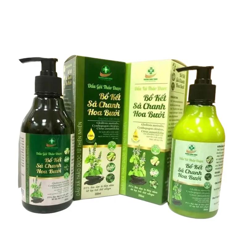 Cặp Dầu Gội Xả Bồ Kết Sả Chanh Hoa Bưởi -1000ml Dưỡng Tóc