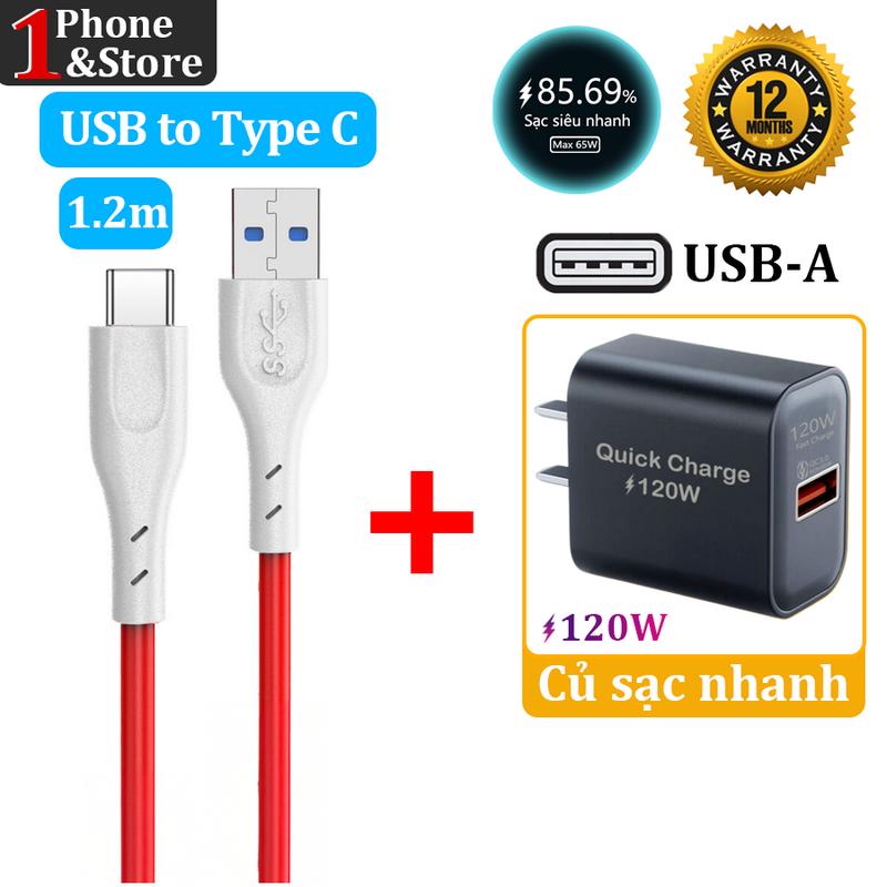  【USB to Type C - 1.2M dây sạc nhanh 120W,Hỗ trợ truyền dữ liệu,USB-C cáp sạc siêu nhanh,Chống gãy Chống cuộn dây,Chất liệu silicon,Cho Samsung XiaoMi OPPO ViVO Red Mi Huawei điện thoại thông minh Android 